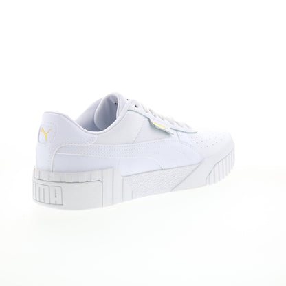 Puma Cali 36915501 Womens White Leather Lace Up Lifestyle Sneakers Shoes