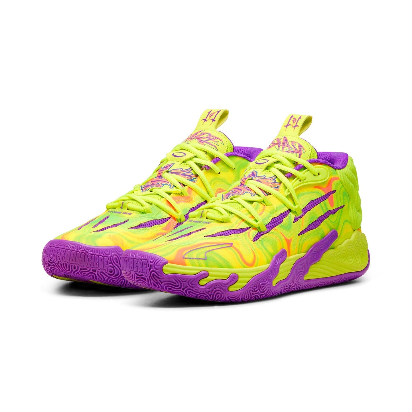 Puma Lamelo Ball MB.03 Spark 37989801 Mens Green Athletic Basketball Shoes