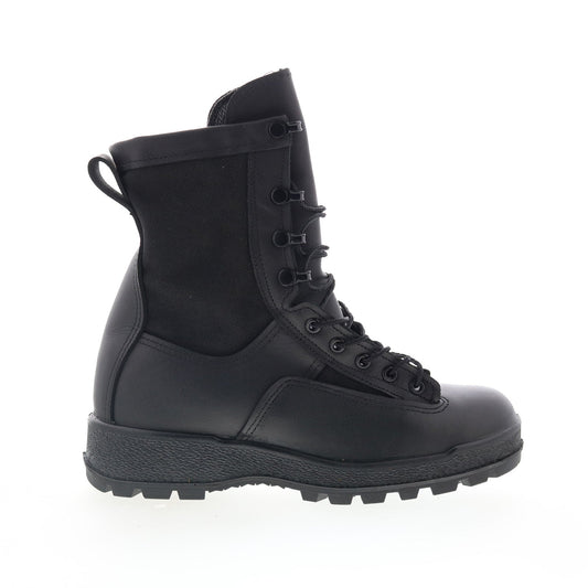 McRae Army Temperate Made In USA 3BTW Mens Black Leather Tactical Boots