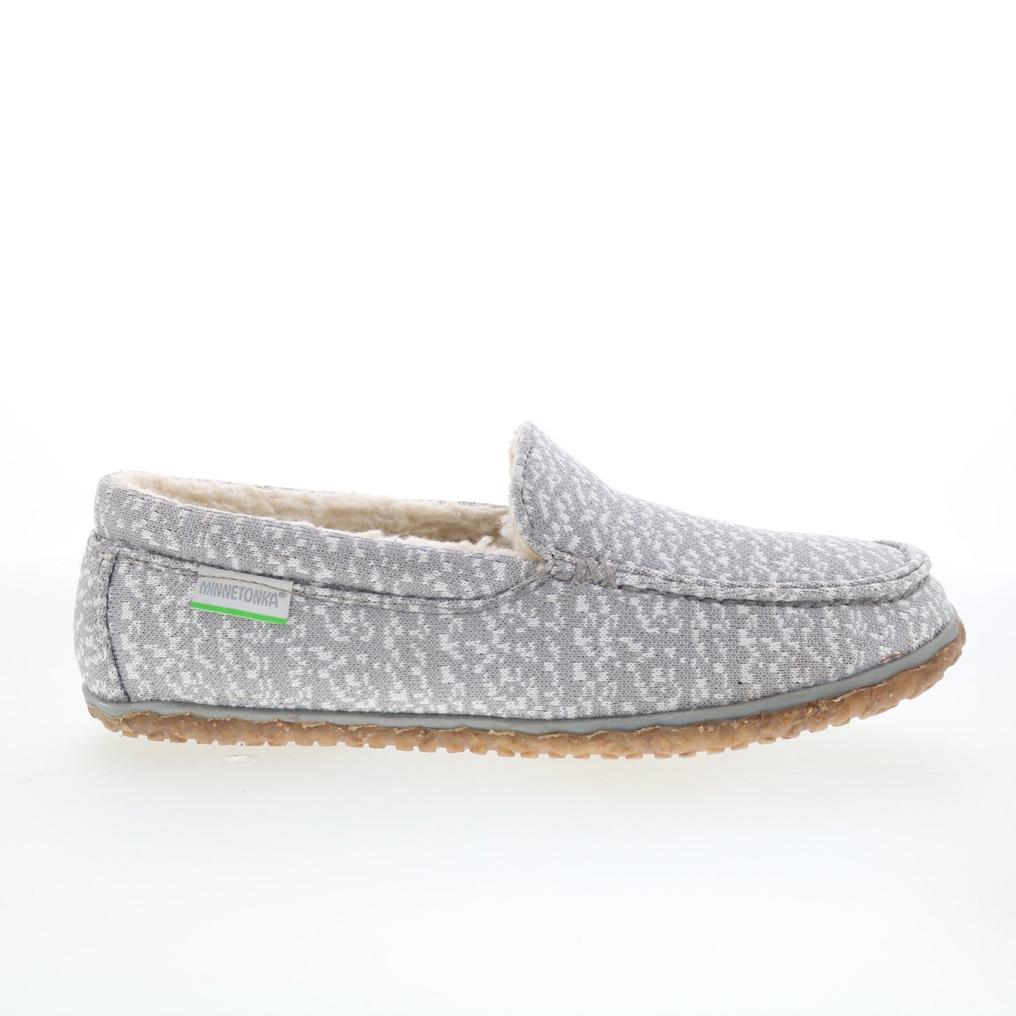 Minnetonka Eco Pine 4707ECO-LGR Mens Gray Canvas Loafer Slippers Shoes