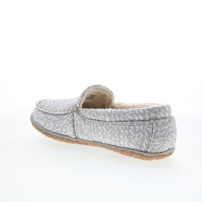 Minnetonka Eco Pine 4707ECO-LGR Mens Gray Canvas Loafer Slippers Shoes