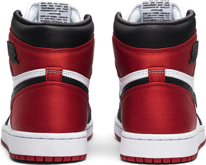 Nike Womens Air Jordan 1 Retro High Sneakers - 'Satin Black Toe'