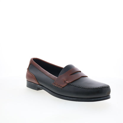 T.B. Phelps Marco 523-15 Mens Black Wide Loafers & Slip Ons Penny Shoes