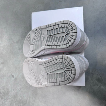 DISPLAY - Nike Womens Air Jordan 1 Mid SE Sneakers - 'White Light Iron Ore'