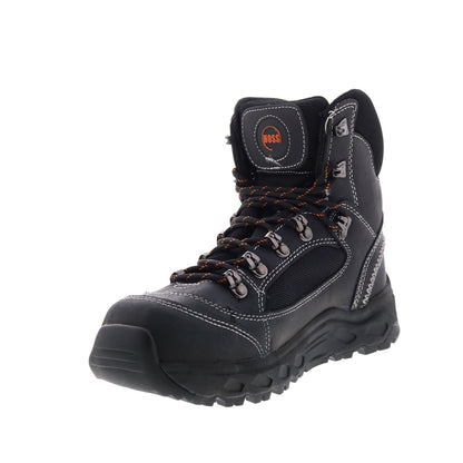 Hoss Blocker Aluminum Toe Waterproof Mens Black Extra Wide Work Boots