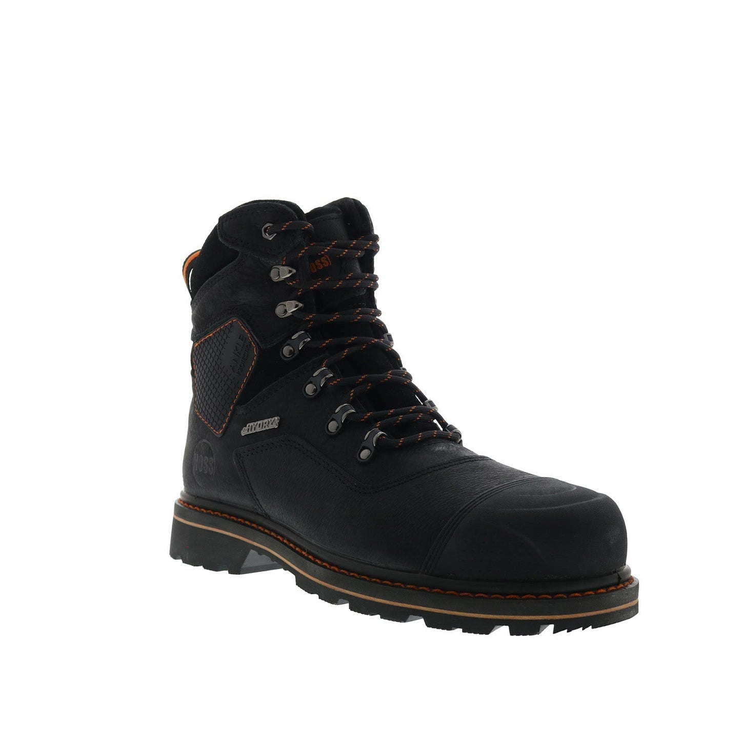 Hoss Range 60108 Mens Black Wide Leather Lace Up Work & Safety Boots