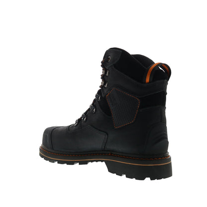 Hoss Range 60108 Mens Black Wide Leather Lace Up Work & Safety Boots