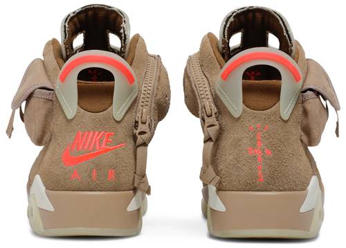 Nike Mens Travis Scott x Air Jordan 6 Retro Sneakers - 'British Khaki'