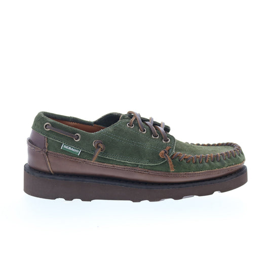 Sebago Keuka Lea Canoe Moc Mens Green Suede Loafers & Slip Ons Boat Shoes