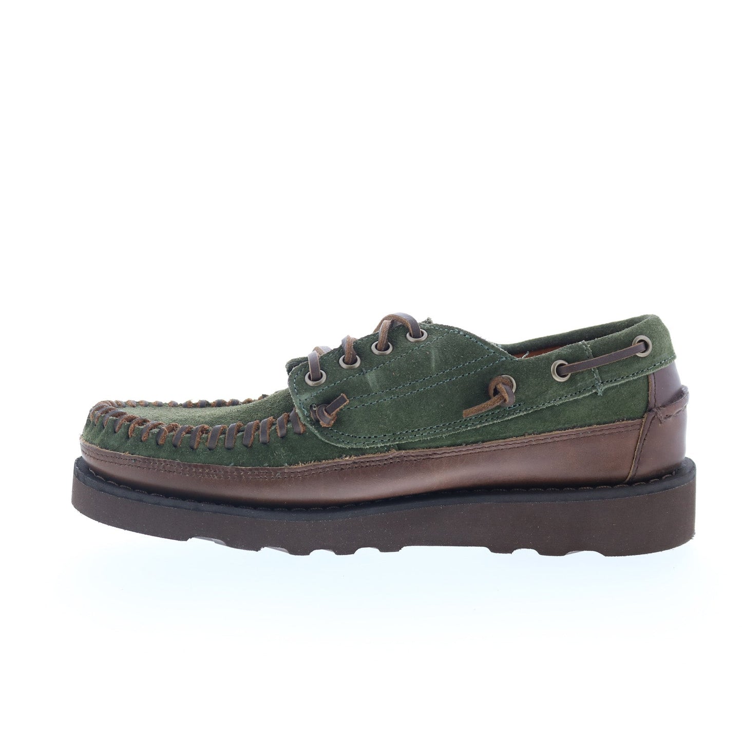 Sebago Keuka Lea Canoe Moc Mens Green Suede Loafers & Slip Ons Boat Shoes