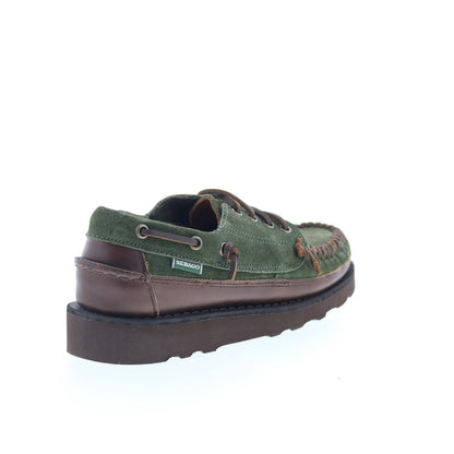 Sebago Keuka Lea Canoe Moc Mens Green Suede Loafers & Slip Ons Boat Shoes