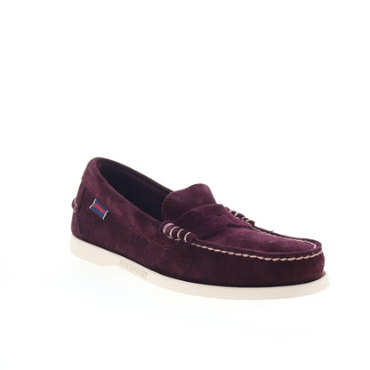 Sebago Dan Boat Flesh Out Mens Burgundy Loafers & Slip Ons Penny Shoes