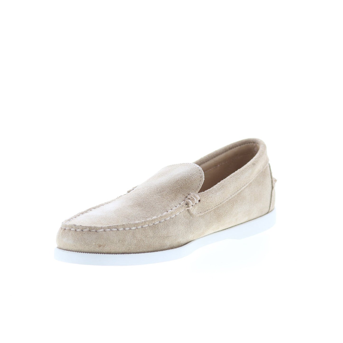 Sebago Frank Boat Roughout Mens Beige Suede Loafers & Slip Ons Casual Shoes