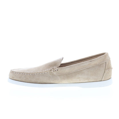 Sebago Frank Boat Roughout Mens Beige Suede Loafers & Slip Ons Casual Shoes