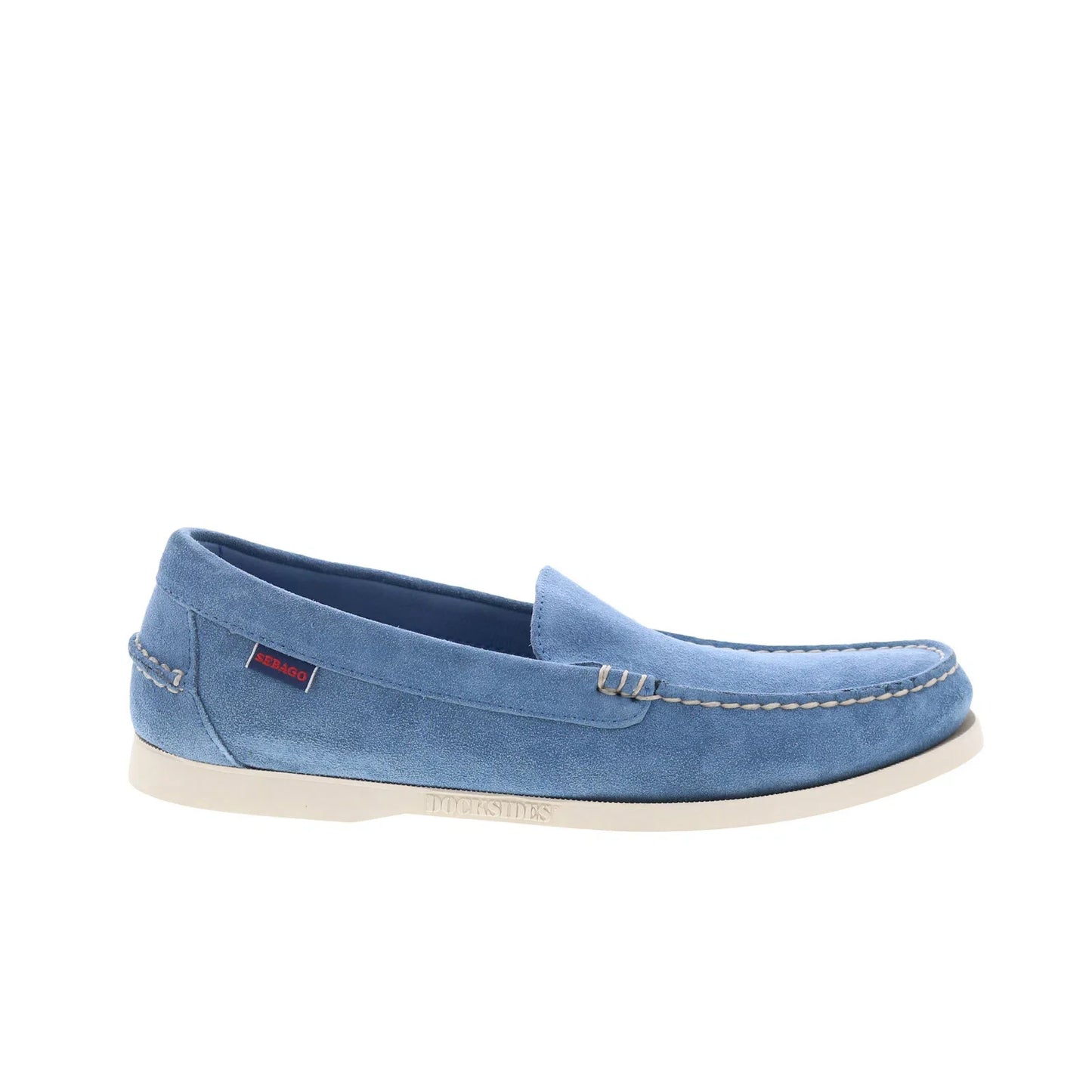 Sebago Frank Boat Roughout Mens Blue Suede Loafers & Slip Ons Casual Shoes