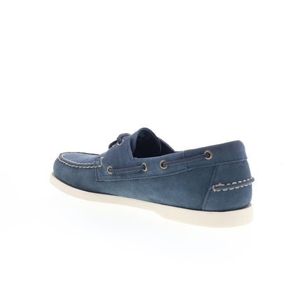 Sebago Portland Flesh Out Mens Blue Suede Loafers & Slip Ons Boat Shoes