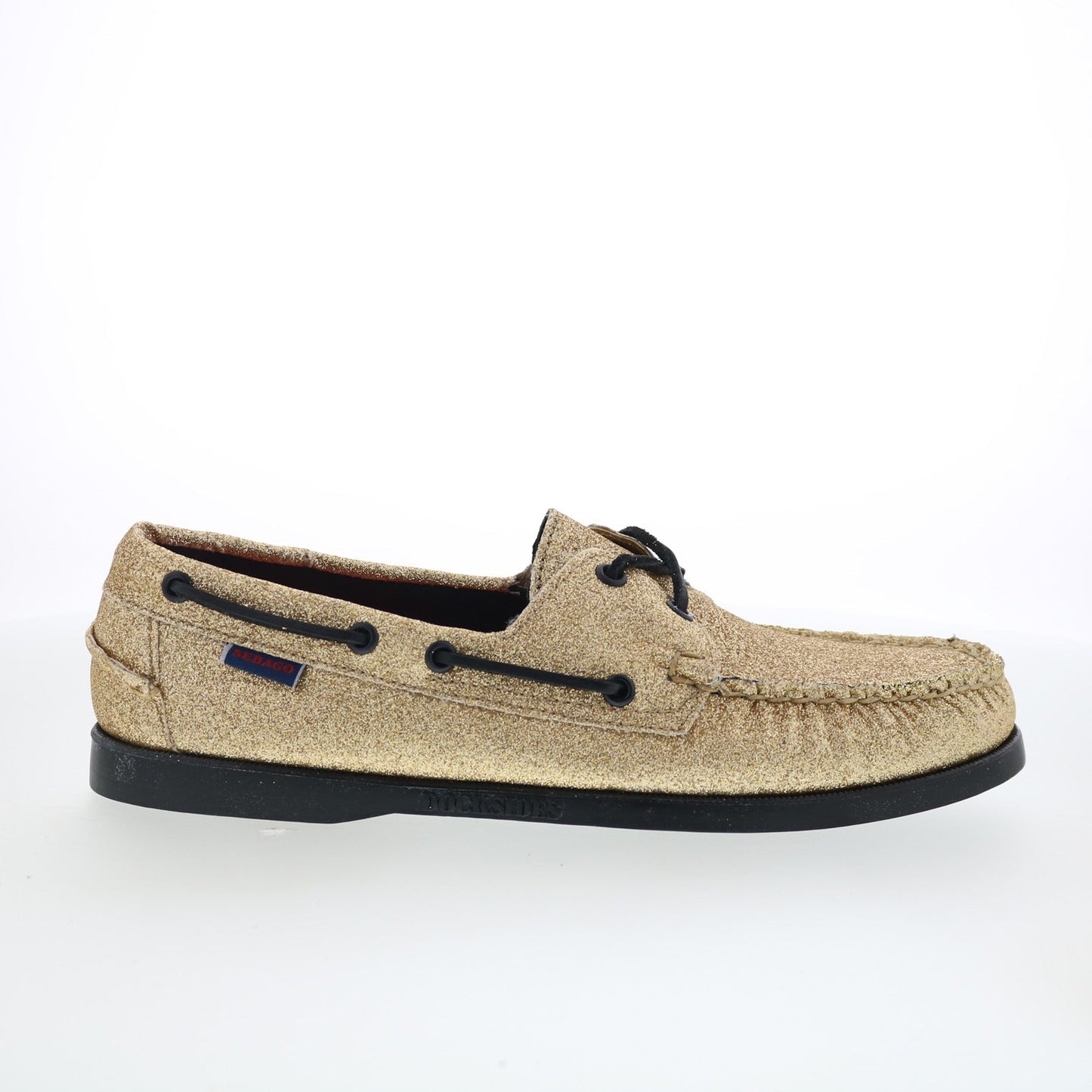 Sebago Portland Glitter Mens Gold Synthetic Loafers & Slip Ons Boat Shoes