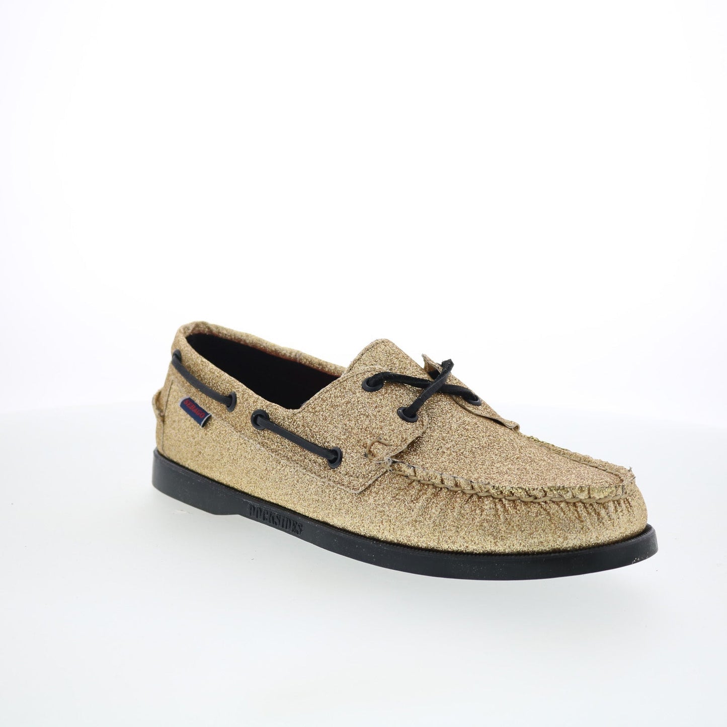 Sebago Portland Glitter Mens Gold Synthetic Loafers & Slip Ons Boat Shoes