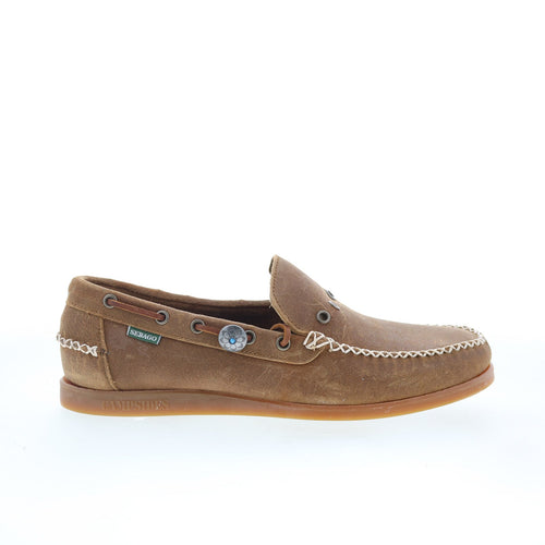 Sebago Scout Waxed Suede Mens Brown Suede Loafers & Slip Ons Boat Shoes
