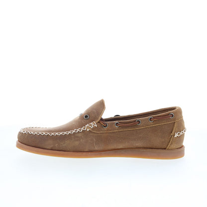 Sebago Scout Waxed Suede Mens Brown Suede Loafers & Slip Ons Boat Shoes