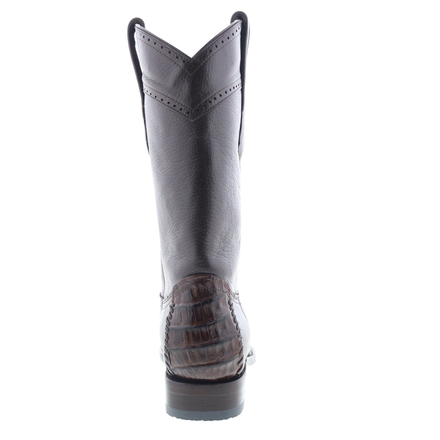 Los Altos Narrow Square Toe Caiman Belly Mens Brown Wide Cowboy Western Boots