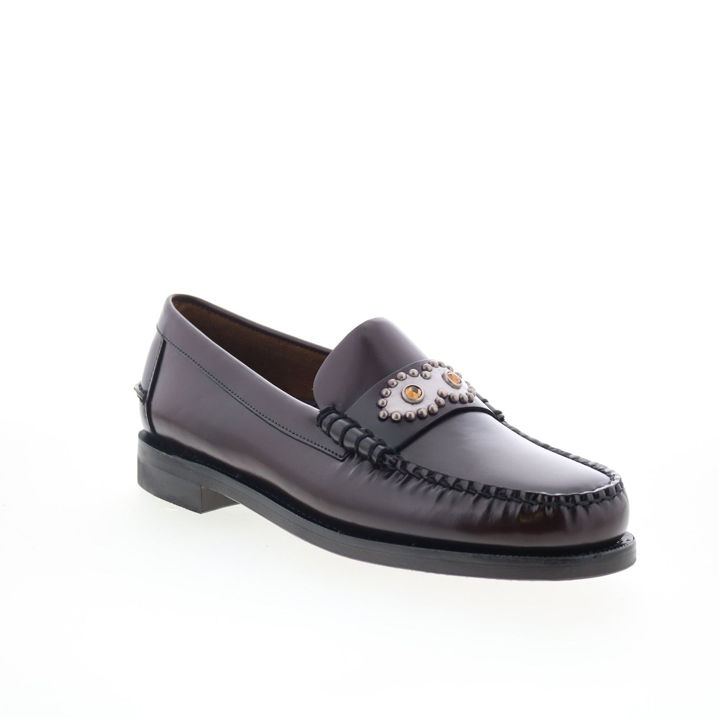 Sebago Classic Dan Eyes HTC LA Mens Brown Wide Leather Loafers Penny Shoes