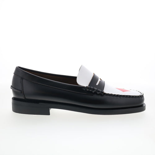 Sebago Classic Dan Gambling Mens Black Leather Loafers & Slip Ons Penny Shoes
