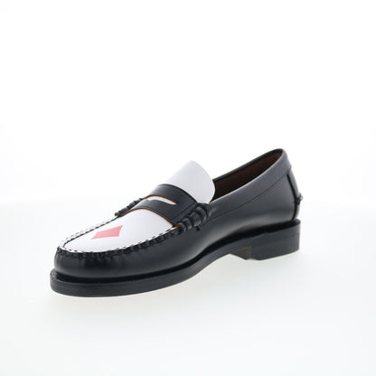Sebago Classic Dan Gambling Mens Black Leather Loafers & Slip Ons Penny Shoes