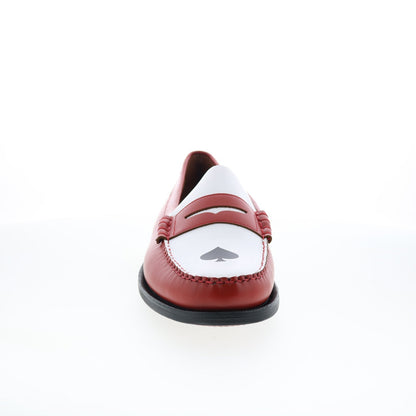 Sebago Classic Dan Gambling Mens Red Leather Loafers & Slip Ons Penny Shoes
