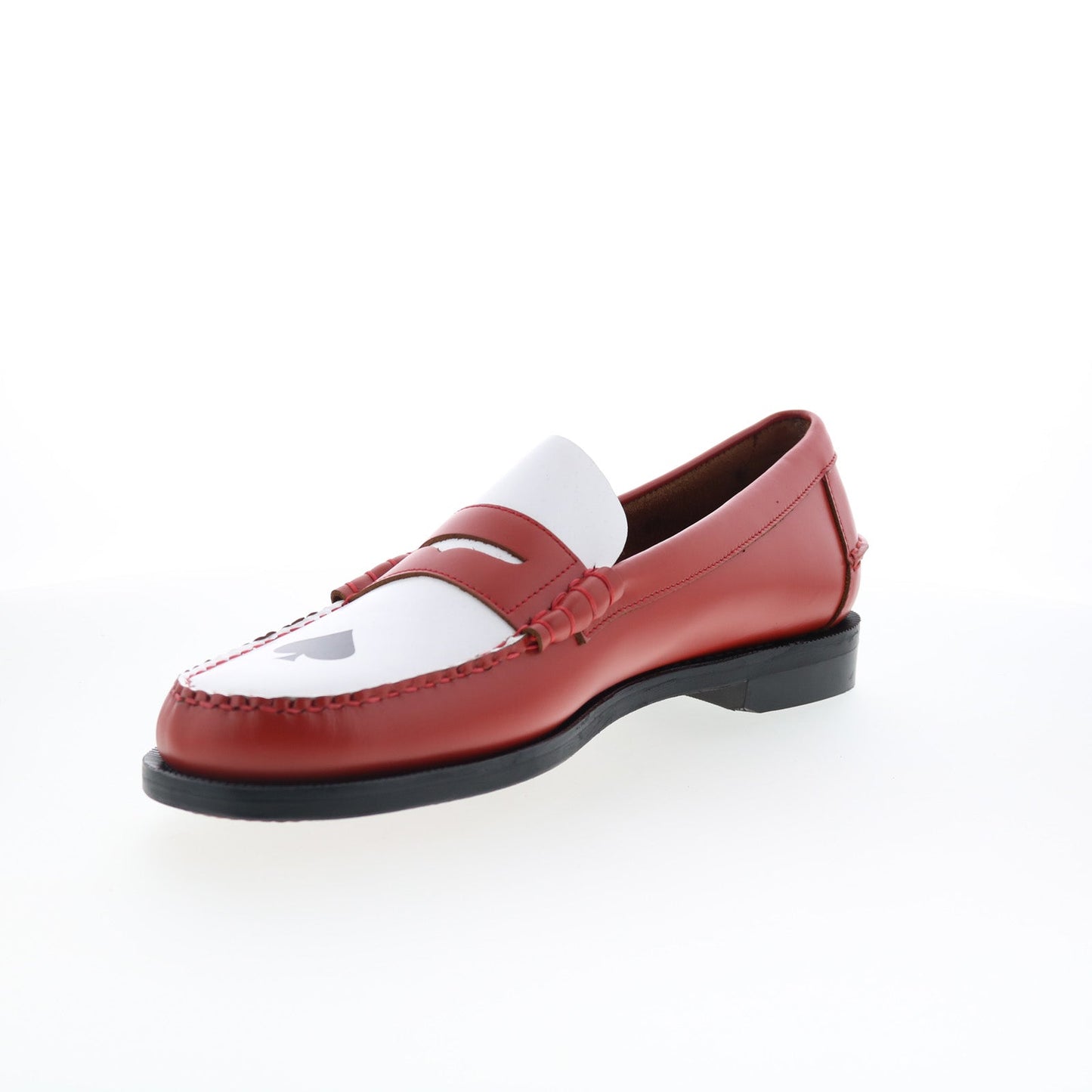 Sebago Classic Dan Gambling Mens Red Leather Loafers & Slip Ons Penny Shoes