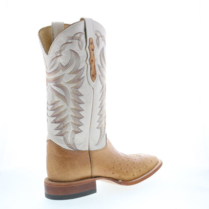 Justin Boots Pascoe Smooth Ostrich Made In USA Mens Brown Western Boots