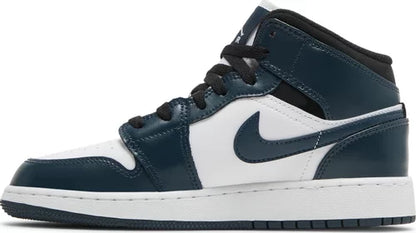 Nike Grade School Womens Air Jordan 1 Mid Sneakers - 'Armory Navy'