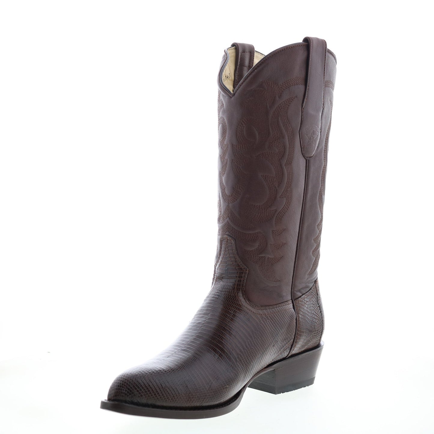 Los Altos J-Toe Ring Lizard 990607 Mens Brown Wide Cowboy Western Boots