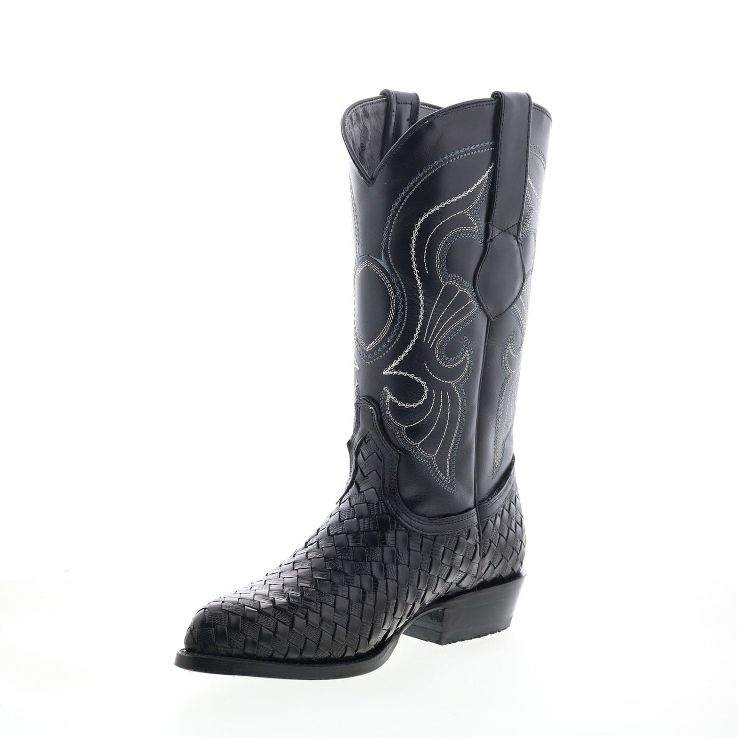 Los Altos J-Toe Vergel Teju Lizard Mens Black Wide Cowboy Western Boots