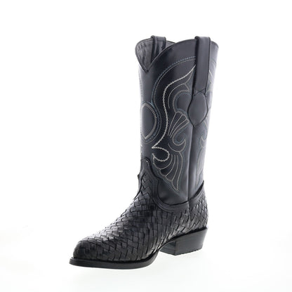 Los Altos J-Toe Vergel Teju Lizard Mens Black Wide Cowboy Western Boots