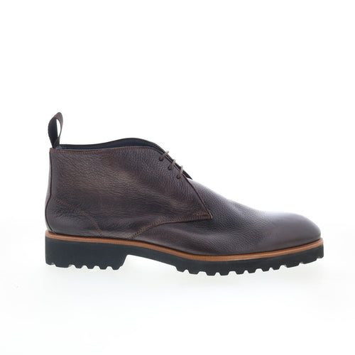 Di Bianco Alba Mens Brown Leather Lace Up Chukkas Boots