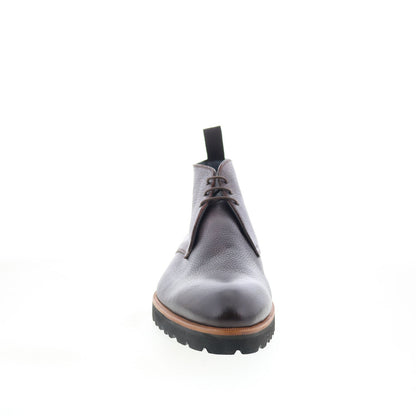 Di Bianco Alba Mens Brown Leather Lace Up Chukkas Boots