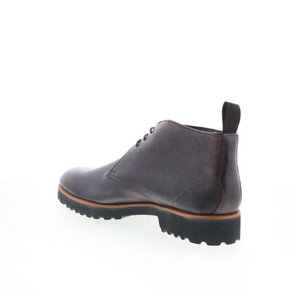 Di Bianco Alba Mens Brown Leather Lace Up Chukkas Boots