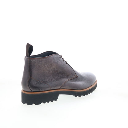 Di Bianco Alba Mens Brown Leather Lace Up Chukkas Boots