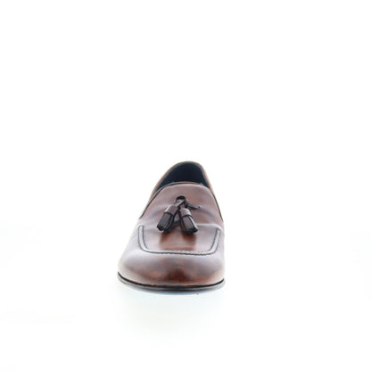 Di Bianco Bari Mens Brown Leather Slip On Loafers & Slip Ons Casual Shoes