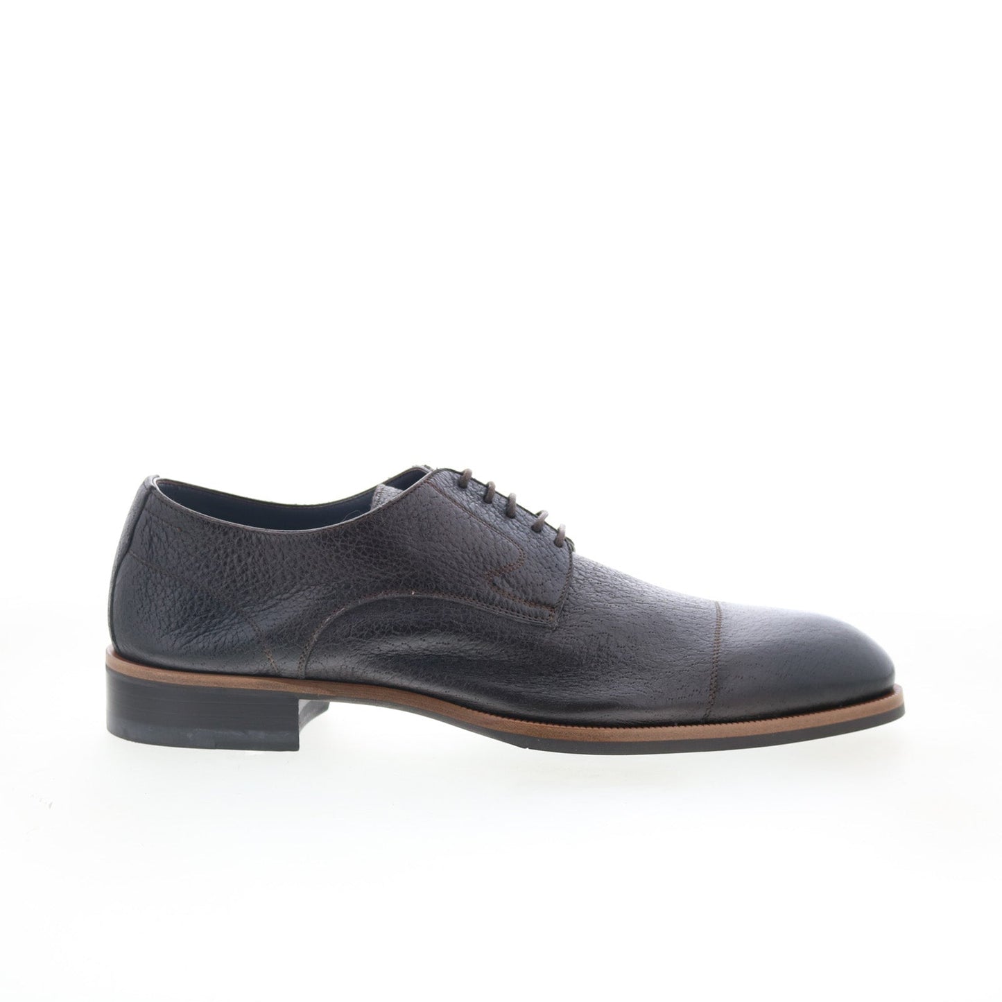 Di Bianco Bergamo Mens Brown Leather Lace Up Oxfords & Lace Ups Cap Toe Shoes