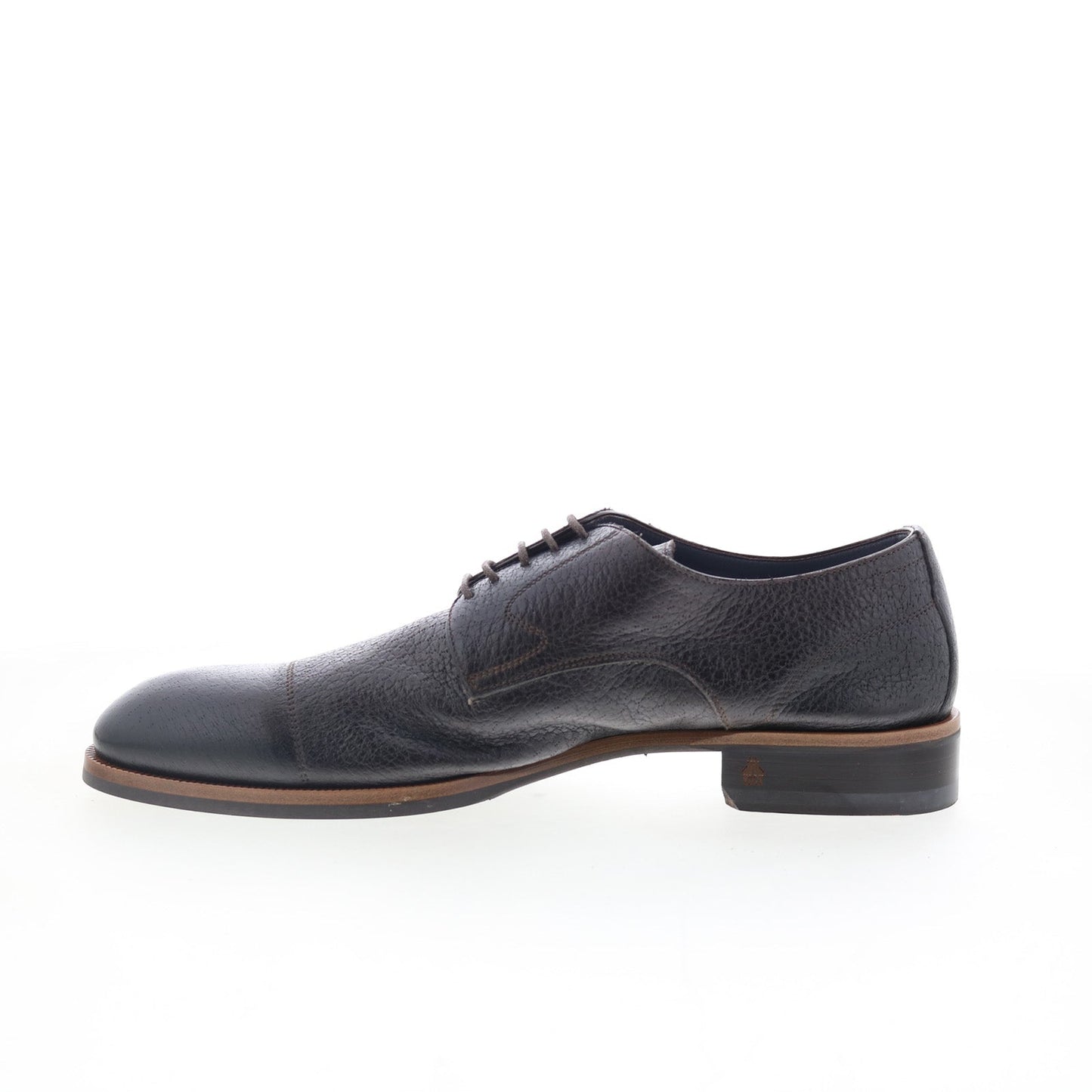 Di Bianco Bergamo Mens Brown Leather Lace Up Oxfords & Lace Ups Cap Toe Shoes