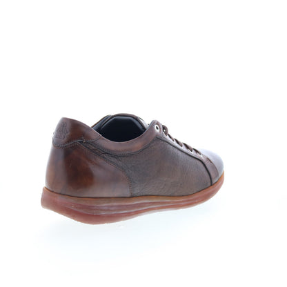 Di Bianco Bitetto Mens Brown Leather Lace Up Lifestyle Sneakers Shoes