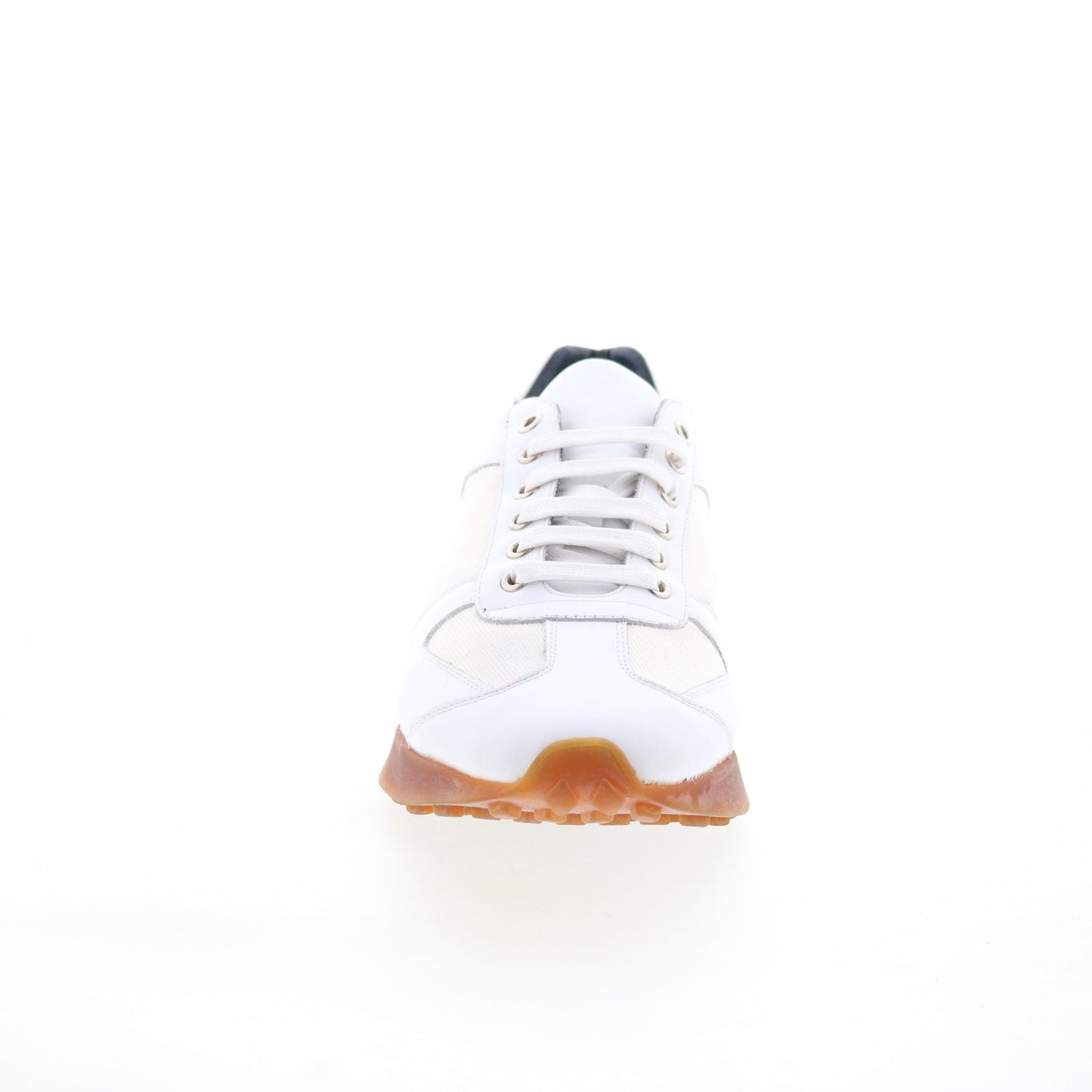 Di Bianco Carpi Mens White Leather Lace Up Lifestyle Sneakers Shoes