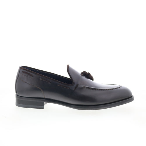 Di Bianco Cercola Mens Brown Leather Slip On Loafers & Slip Ons Casual Shoes