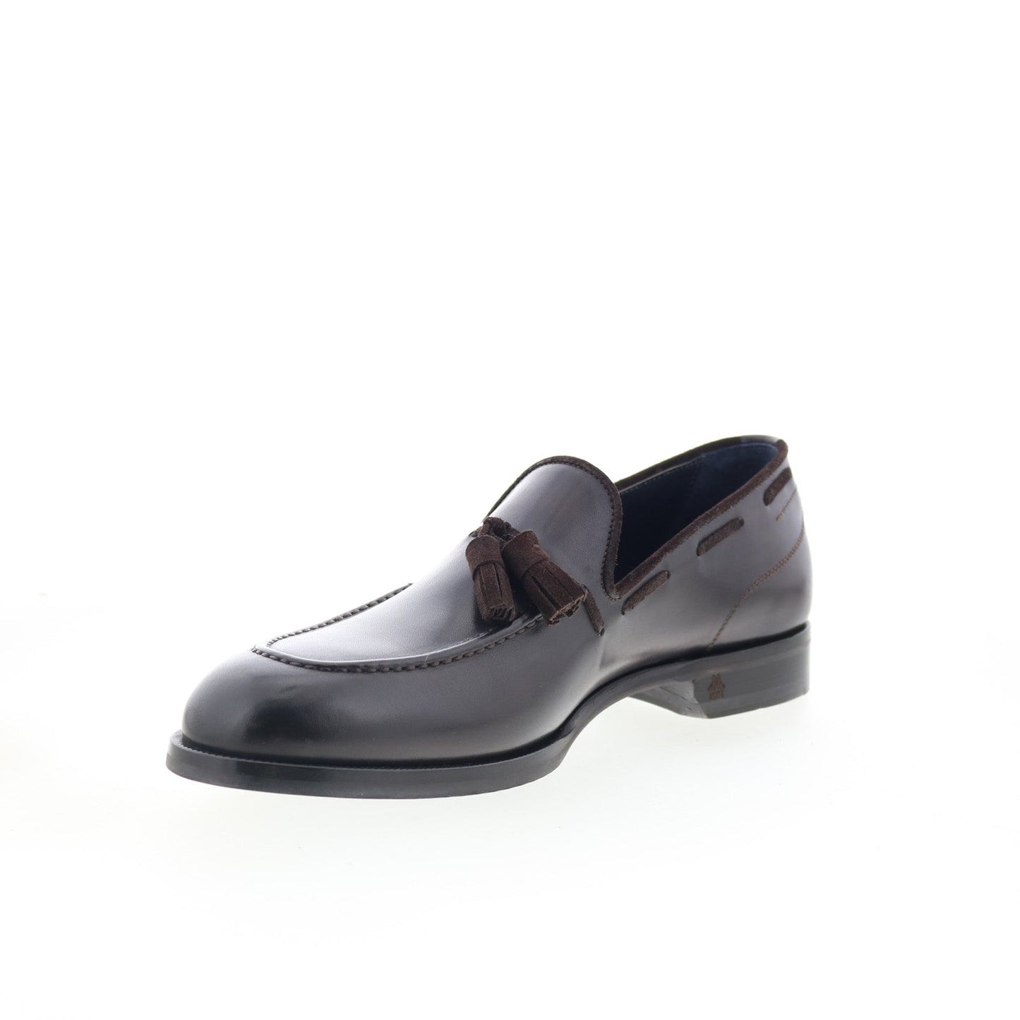 Di Bianco Cercola Mens Brown Leather Slip On Loafers & Slip Ons Casual Shoes