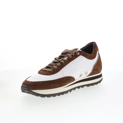 Di Bianco Daytona Mens Brown Leather Lace Up Lifestyle Sneakers Shoes