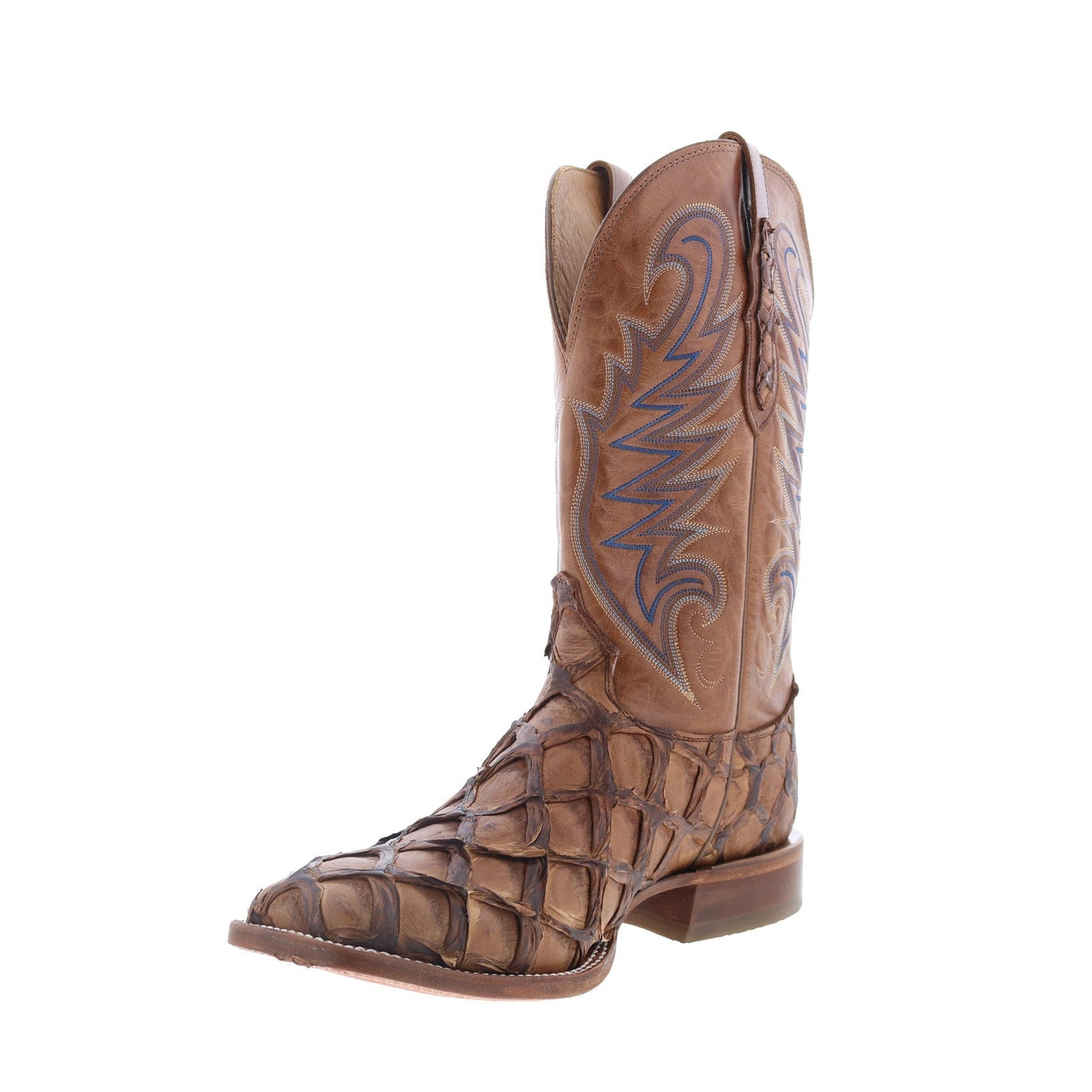 Tony Lama Everett Pirarucu Made In USA Mens Brown Cowboy Western Boots