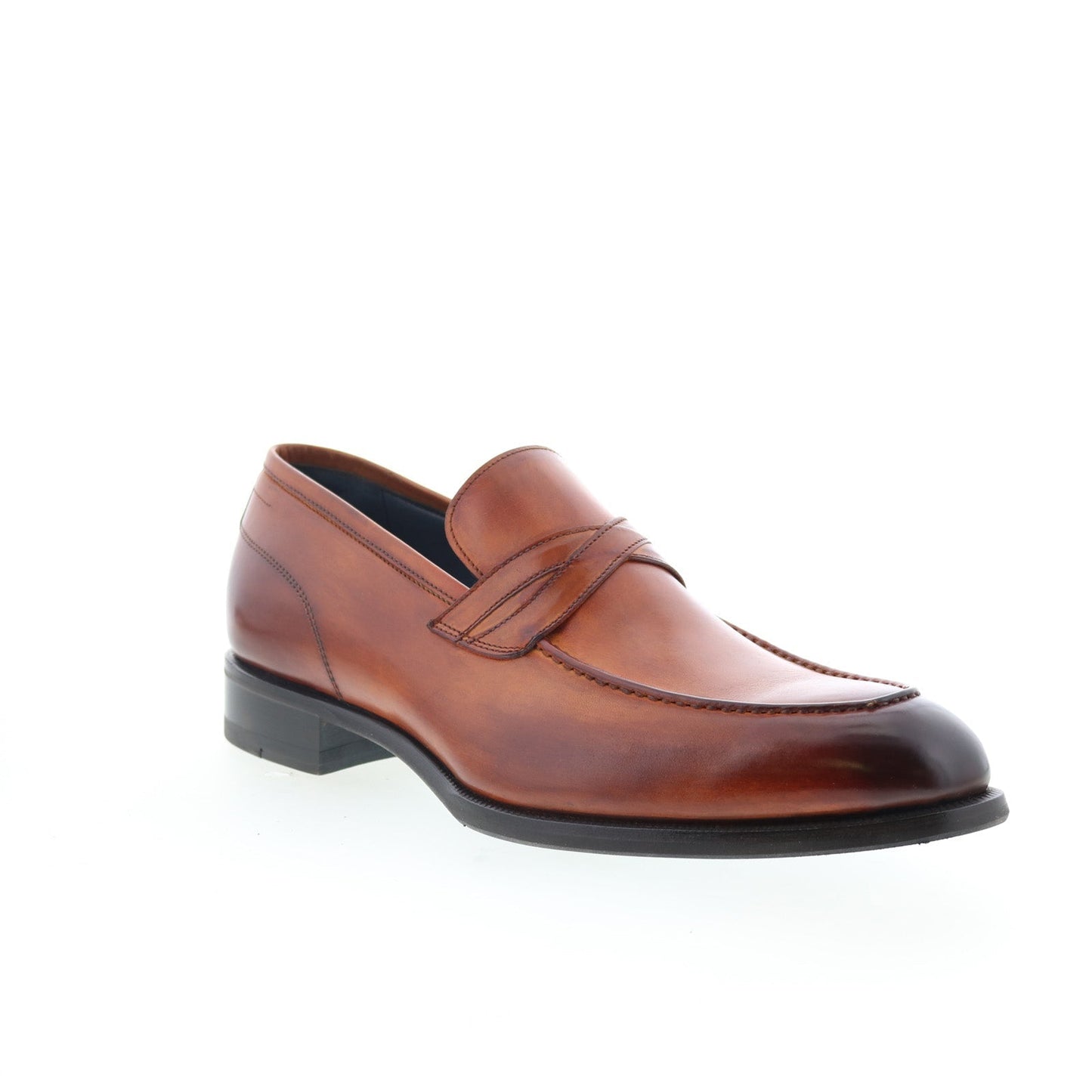 Di Bianco Firenze Mens Brown Leather Slip On Loafers & Slip Ons Penny Shoes