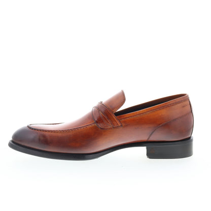 Di Bianco Firenze Mens Brown Leather Slip On Loafers & Slip Ons Penny Shoes